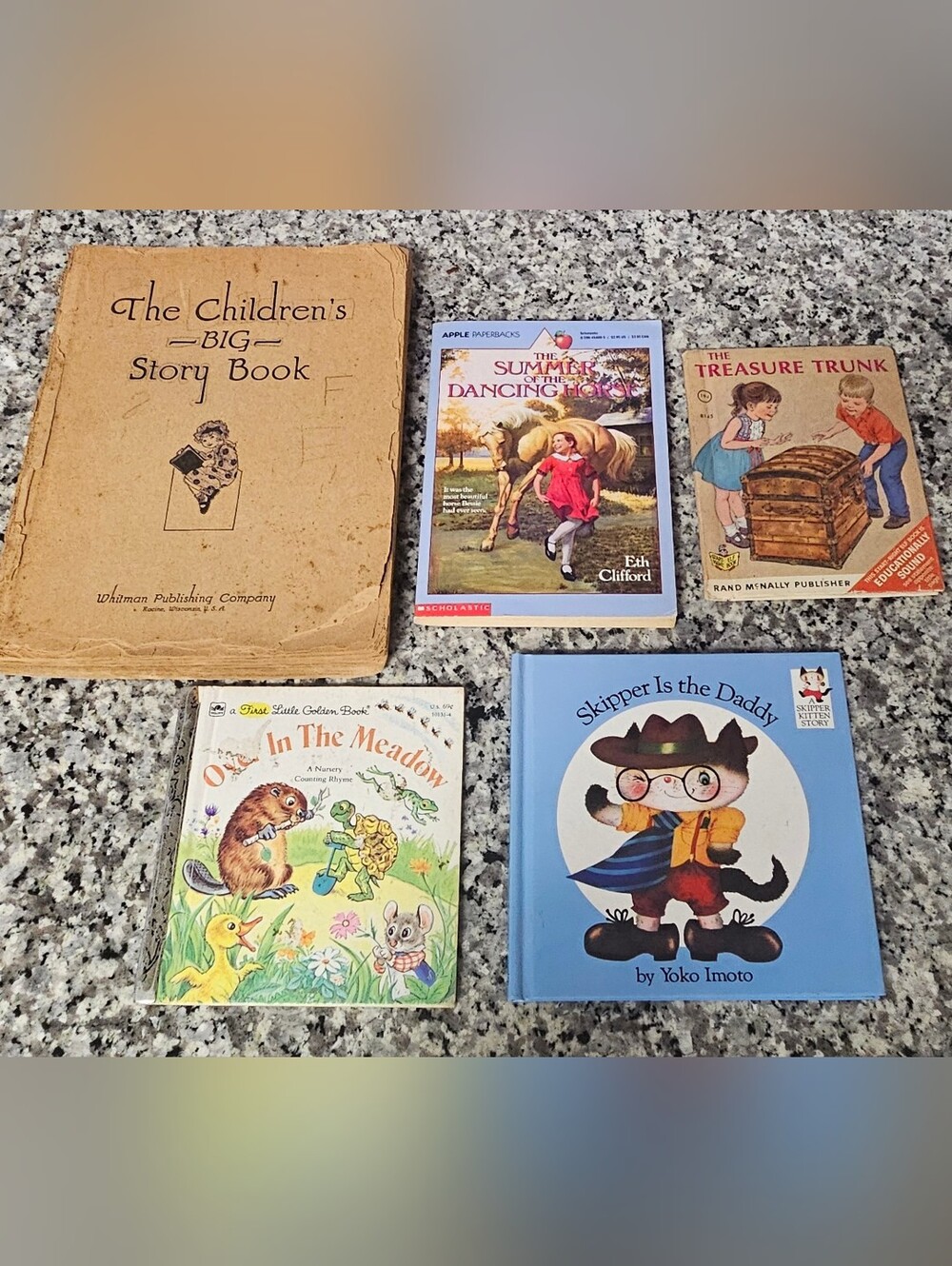 Lot 5 Vintage Children Books Skipper Is the Daddy Over In Meadow Treasure Trunk